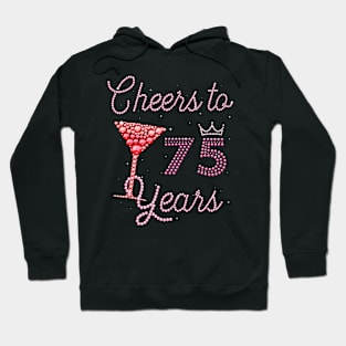 Cheers To 75 Years 75th Birthday 75 Years Old Bday Hoodie